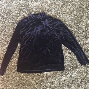 Black "Velveteen" Mock Turtleneck